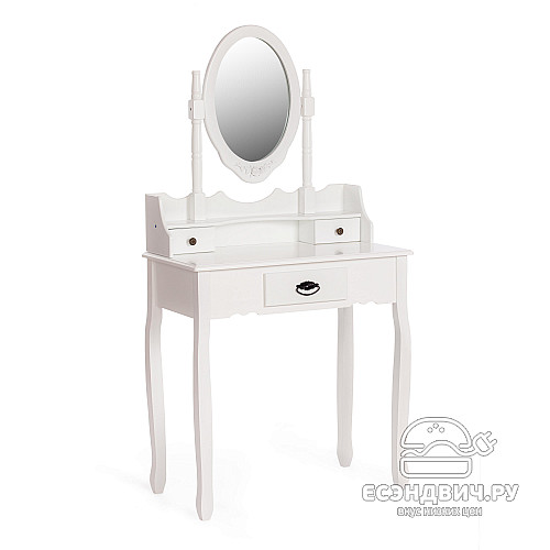 Стол косметический L "Бриджит"(МДФ/Дерево цвет белый) Tch/15035