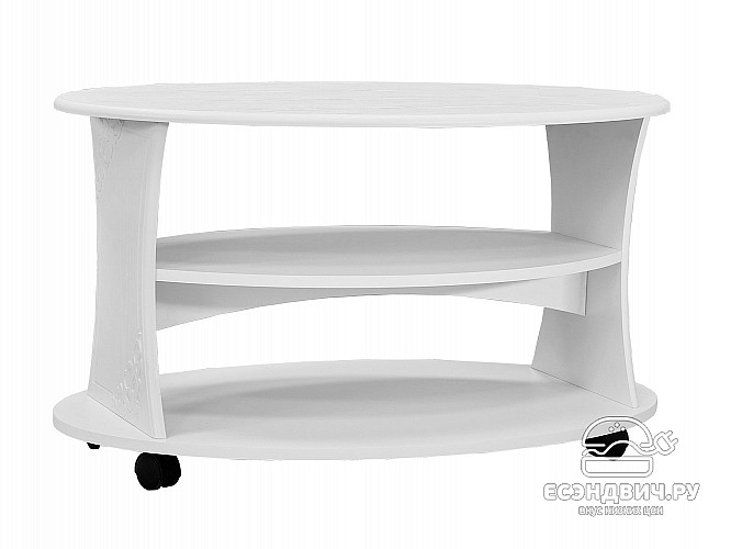 Стол журнальный "Римини"(МДФ)(Белый/Белое дерево)/Vs/ИТ-14