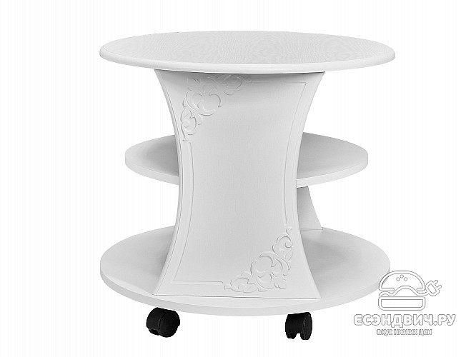 Стол журнальный "Римини"(МДФ)(Белый/Белое дерево)/Vs/ИТ-14