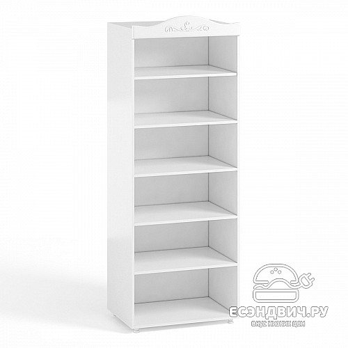 Стеллаж (410) duble "Римини"(МДФ)(Белый/Белое дерево)/Vs/ИТ-52