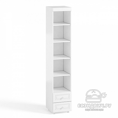 Стеллаж (410) с ящ. "Родос"(МДФ)(Белый/Белое дерево)/Vs/АФ-38