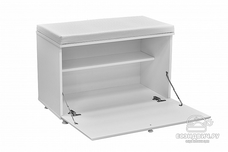 Тумба для обуви 0,8 "Леон"(МДФ)(Белый/Белое дерево)/Vs/МН-22