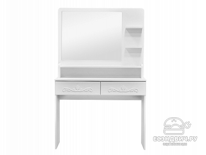 Стол косметический 1,0 "Римини"(МДФ)(Белый/Белое дерево)/Vs/ИТ-18/Ит-18А