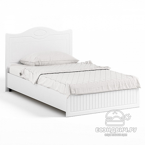 Кровать 1200 с ортопед.осн. "Леон"(МДФ)(Белый/Белое дерево)/Vs/МН-7