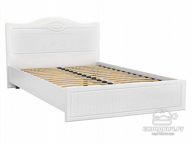Кровать 1600 с ортопед.осн. "Леон"(МДФ)(Белый/Белое дерево)/Vs/МН-9