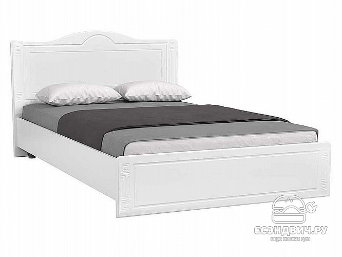 Кровать 1600 с ортопед.осн. "Родос"(МДФ)(Белый/Белое дерево)/Vs/АФ-9