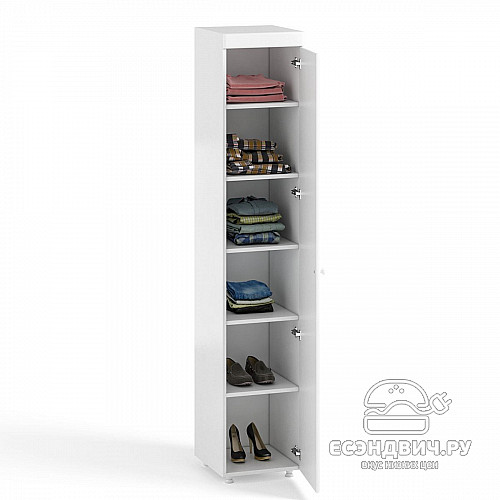 Пенал (560) "Леон"(МДФ)(Белый/Белое дерево)/Vs/МН-33