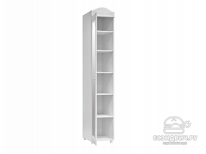 Пенал (560) "Римини"(МДФ)(Белый/Белое дерево/Зеркало)/Vs/ИТ-34