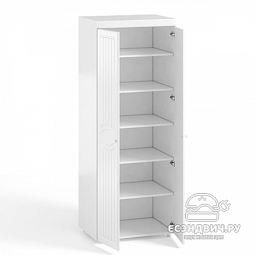 Шкаф 2х дверн. (410) "Леон"(МДФ)(Белый/Белое дерево)/Vs/МН-42