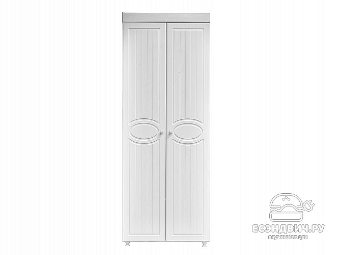 Шкаф 2х дверн. (410) "Леон"(МДФ)(Белый/Белое дерево)/Vs/МН-42