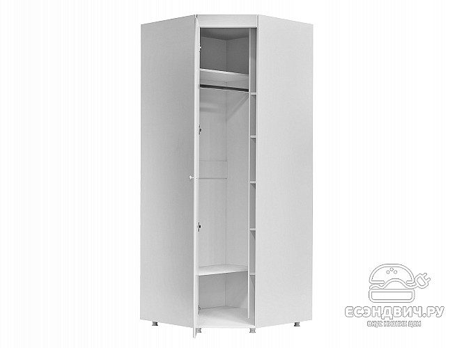 Шкаф угловой (560) "Родос"(МДФ)(Белый/Белое дерево)/Vs/АФ-67