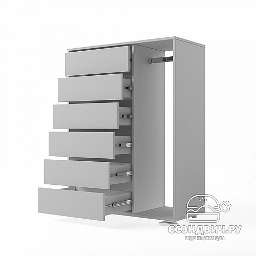 Комод-шкаф высокий лев. "Лаворо" (Анкор белый/Дуб Аризона) D_Np
