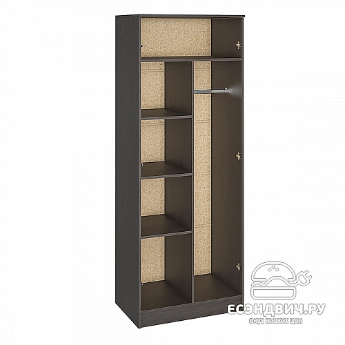 Шкаф 2-хдв. с зеркалом штанга/полки "Беверли" (Венге/Дуб белфорд) EsandwichИЦР-ШК-20