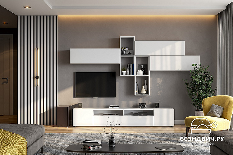 Шкаф навесной 100*30*27 "Atlas" (Белый текстурный) SV/Tk