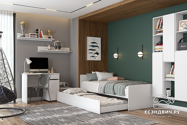 Блок выкатной для кровати  800 "Atlas" (Белый текстурный ) SV/Tk