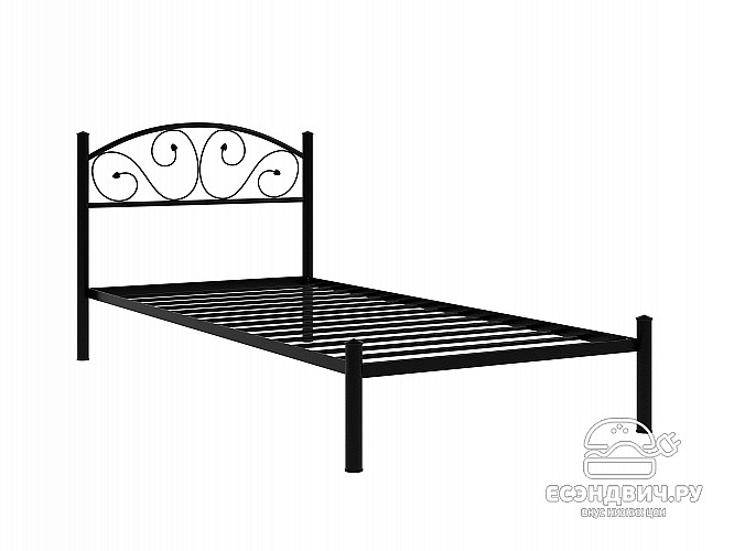 Кровать 900 rumba "Ларго"(Металл Черная шагрень)-MS/Рм