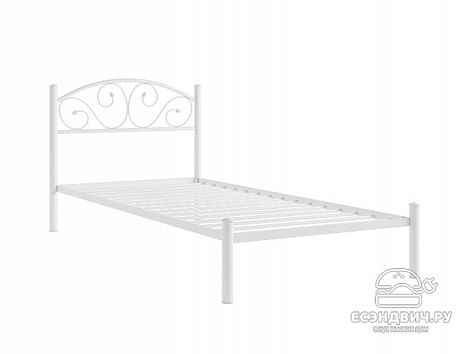 Кровать 800 rumba "Ларго"(Металл Белый глянец)-MS/Рм