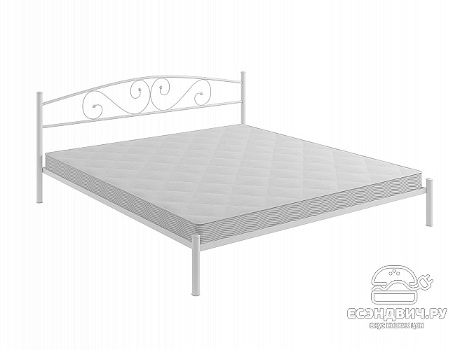 Кровать 2000 rumba "Ларго"(Металл Белый глянец)-MS/Рм