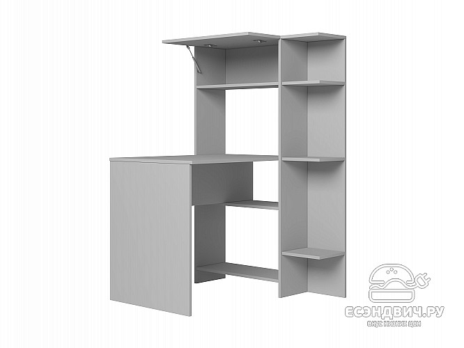 Стол письменный угловой прав. step "Лаворо" (Белый/Серенити) D_L3