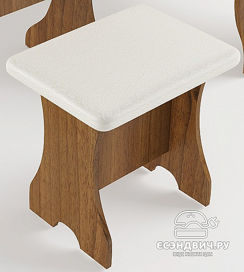 Кухонный уголок compatto "Оливьер" (Орех/Кож.зам ваниль) EsandwichKУ-02