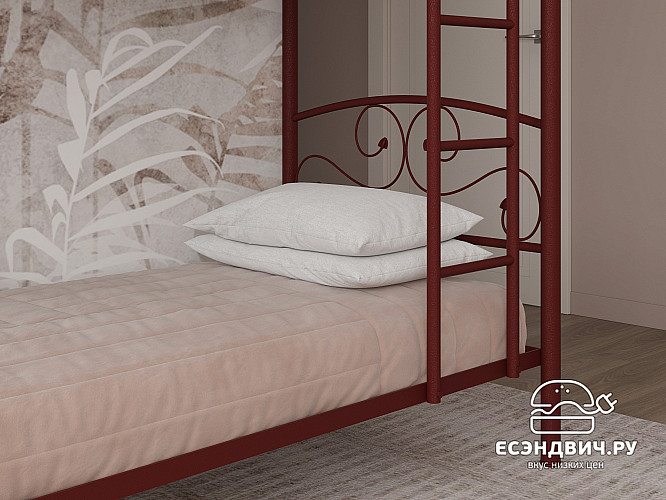 Кровать двухъярусная 800 double "Ларго"(Металл Коричневая шагрень)-MS/Тр3