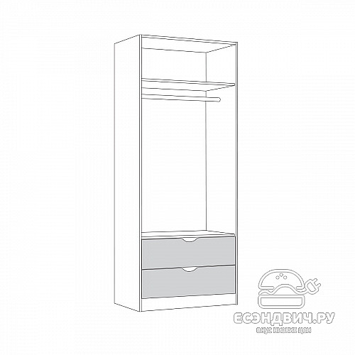 Шкаф 0,84 "Сэнди"(Белый)/Mb/Un_13.327