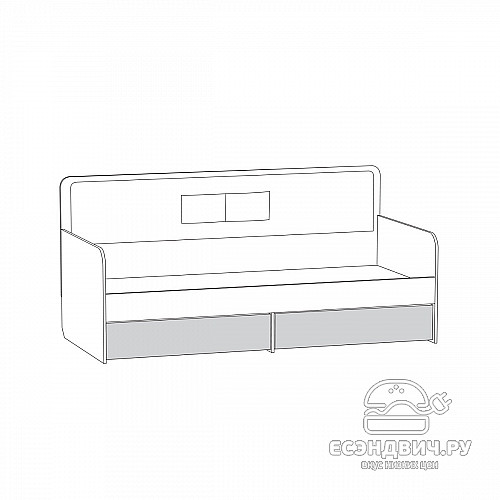 Кровать 900 с ящ. "Кристофер"(Дуб золотой/Белый/Рогожка Саванна Латте)/Mb/Vd_11.02