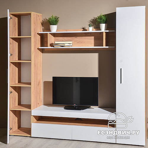 Полка 1,3 "Агнес"(Дуб Крафт золотой/Белый)/Mb/Alb