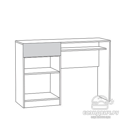 Стол косметический "Лондон"(МДФ)(Белое дерево/Ясень ваниль)/Mb/Lvp_12.46.01