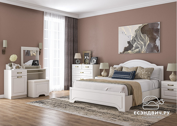 Стол косметический "Лондон"(МДФ)(Белое дерево/Ясень ваниль)/Mb/Lvp_12.46.01