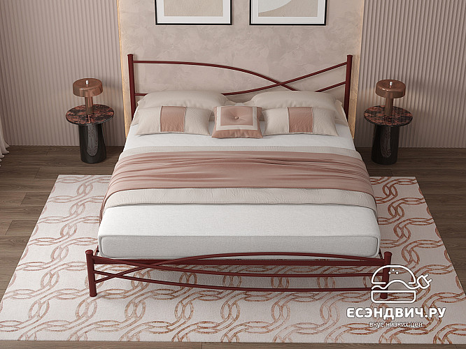Кровать 1800 modern "Ларго"(Металл Коричневая шагрень)-MS/Мд