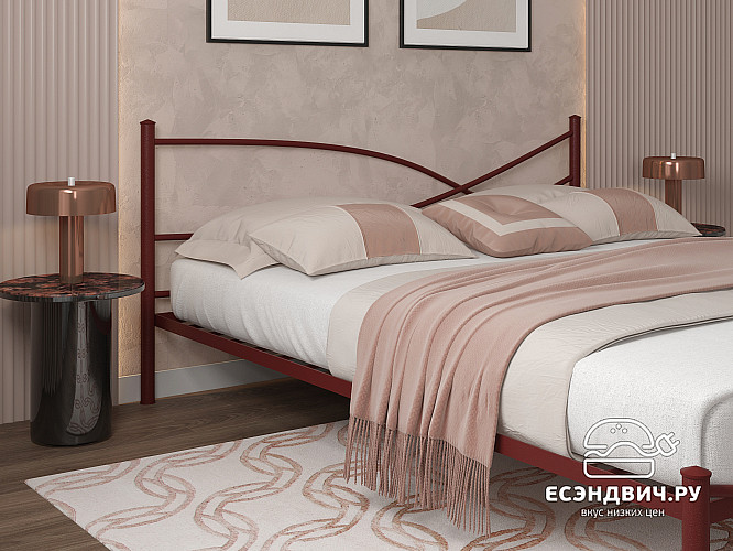 Кровать 1800 modern "Ларго"(Металл Коричневая шагрень)-MS/Мд