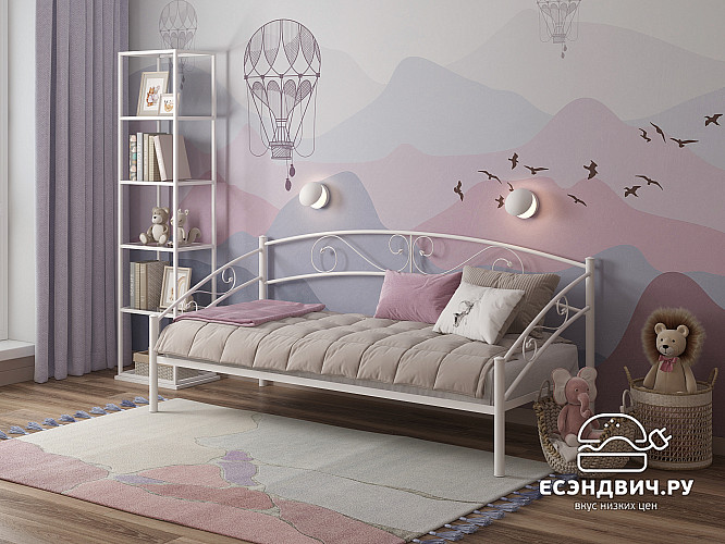 Кровать 900 F salsa "Ларго"(Металл Белый глянец)-MS/Слс4