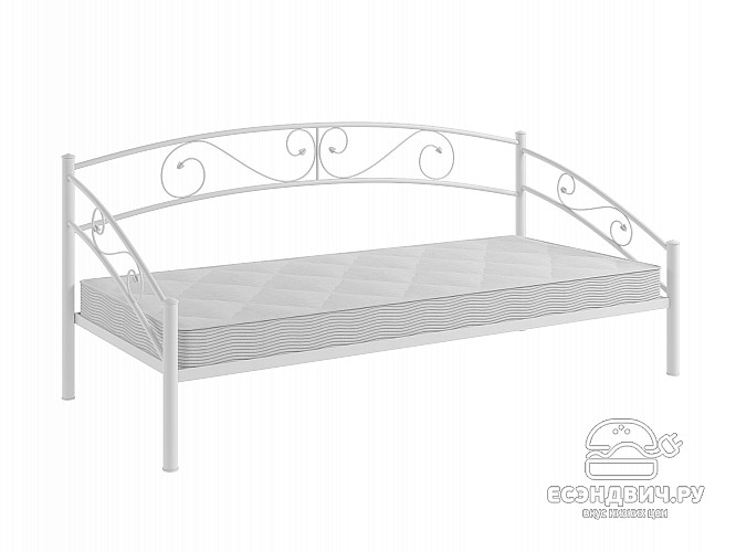 Кровать 900 F salsa "Ларго"(Металл Белый глянец)-MS/Слс4