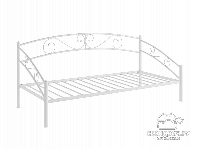 Кровать 900 F salsa "Ларго"(Металл Белый глянец)-MS/Слс4