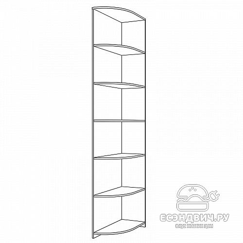 Стеллаж угловой "Марго" (Ясень анкор светлый) -Kr/PrmN