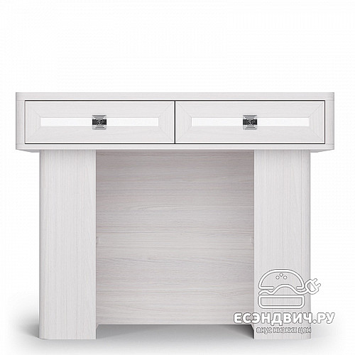 Стол косметический "Марго" (Ясень анкор светлый/Экокожа polo белая) -Kr/PrmN