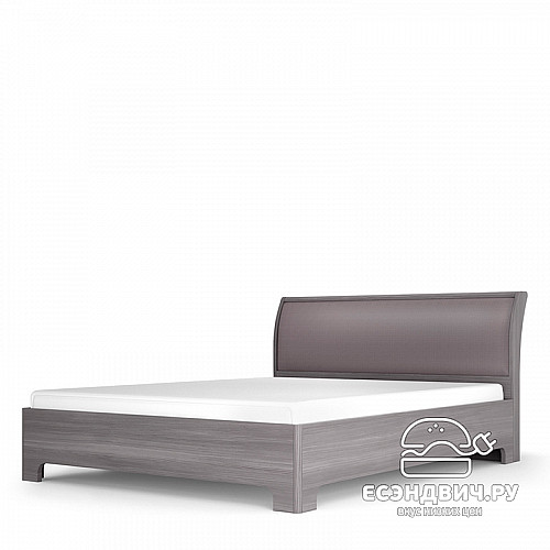 Кровать 1200 с ортопед.осн.  plus "Марго" (Лиственница темная/Экокожа дила) -Kr/PrmN