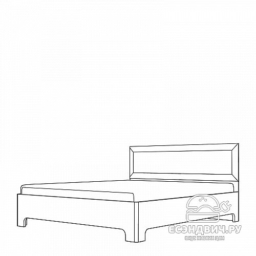 Кровать 1400 с ортопед.осн.  "Марго" (Лиственница темная/Экокожа дила) -Kr/PrmN