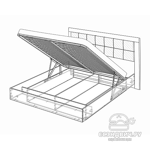 Кровать 1400 с подъемн.мех. L "Марго" (Ясень анкор светлый/Экокожа polo белая) -Kr/PrmN