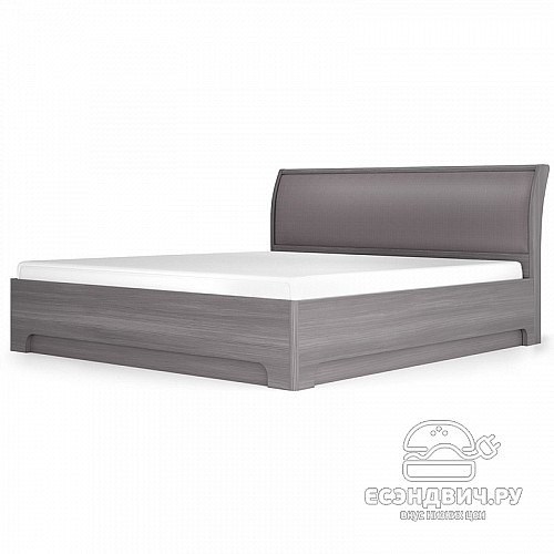 Кровать 1400 с подъемн.мех. plus "Марго" (Лиственница темная/Экокожа дила) -Kr/PrmN