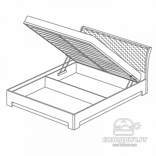Кровать 1400 с подъемн.мех. plus "Марго" (Ясень анкор светлый/Экокожа polo белая) -Kr/PrmN