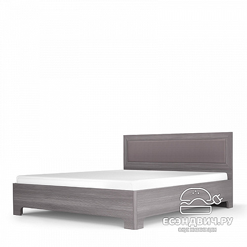 Кровать 1600 с ортопед.осн.  "Марго" (Лиственница темная/Экокожа дила) -Kr/PrmN