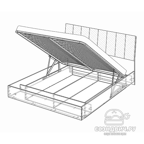 Кровать 1600 с подъемн.мех. T "Маргарет" (Сатин/Велюр  Catania ivory) -Kr/Kpr