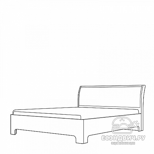 Кровать 1800 с ортопед.осн.  plus "Марго" (Лиственница темная/Экокожа дила) -Kr/PrmN