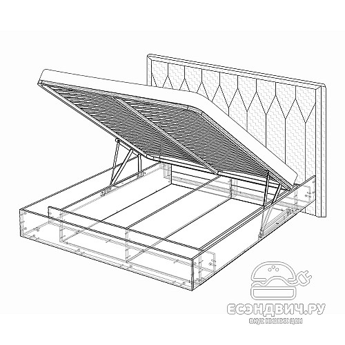Кровать 1800 с подъемн.мех. D "Маргарет" (Сатин/Велюр  Catania ivory) -Kr/Kpr