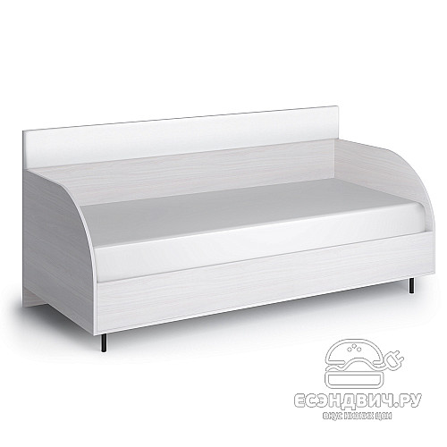 Кровать 900 с ортопед.осн.  plus "Марго" (Ясень анкор светлый/Экокожа polo белая) -Kr/PrmN