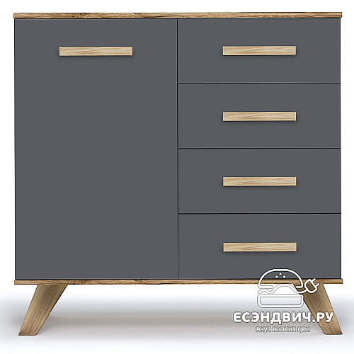 Комод "Сканди" (МДФ)  (Дуб Каньон/Силк флай) -Kr/Scnd/K900