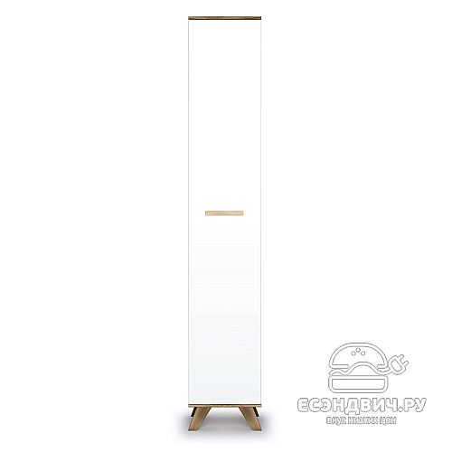 Пенал 0,4 S "Сканди" (МДФ)  (Белый/Дуб Каньон/Глянец белый) -Kr/Scnd/S