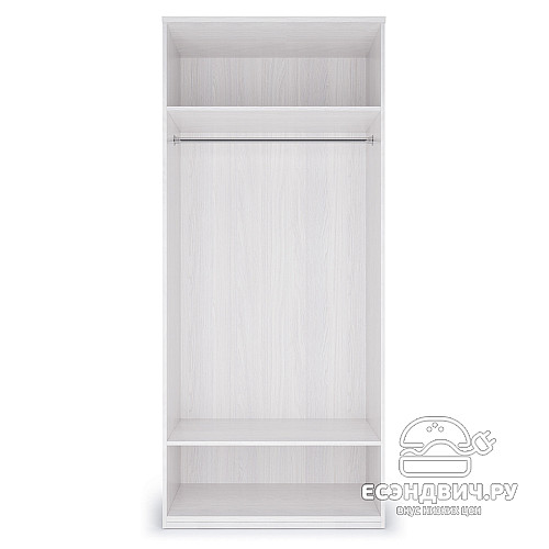 Шкаф 0,97 "Марго" (Ясень анкор светлый/Экокожа polo белая/Зеркало) -Kr/PrmN